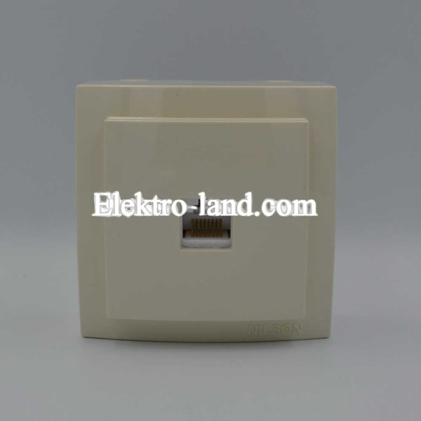 Розетка Nilson Themis крем компьютерная CAT5e RJ45 (26121044)